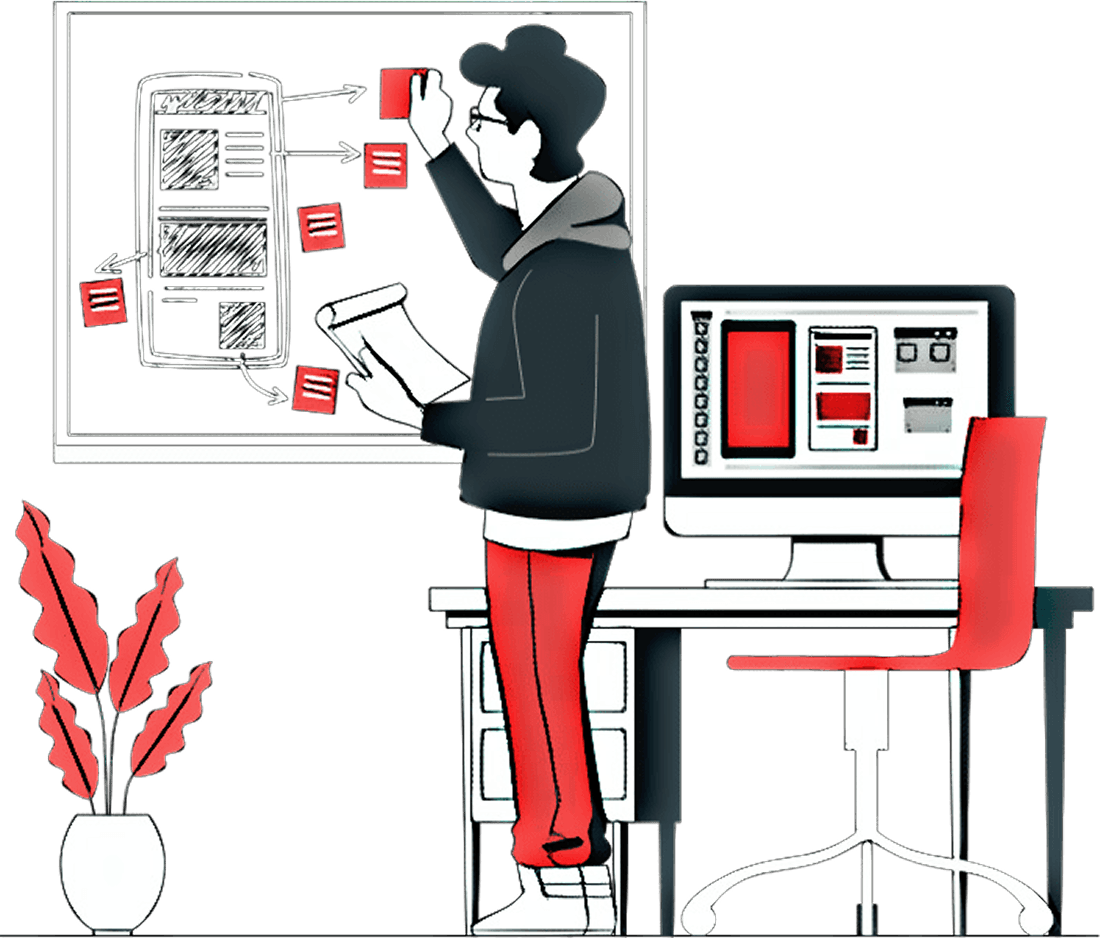 Creative design and development illustration